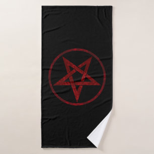 Red Devil Pentagram Badehandtuch