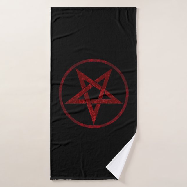 Red Devil Pentagram Badehandtuch (Badehandtuch)