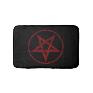 Red Devil Pentagram Badematte