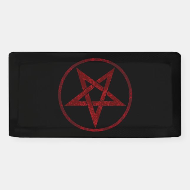 Red Devil Pentagram Banner (Horizontal)