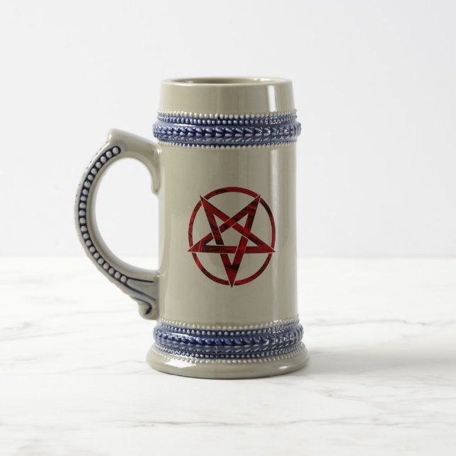 Red Devil Pentagram Bierglas (Links)