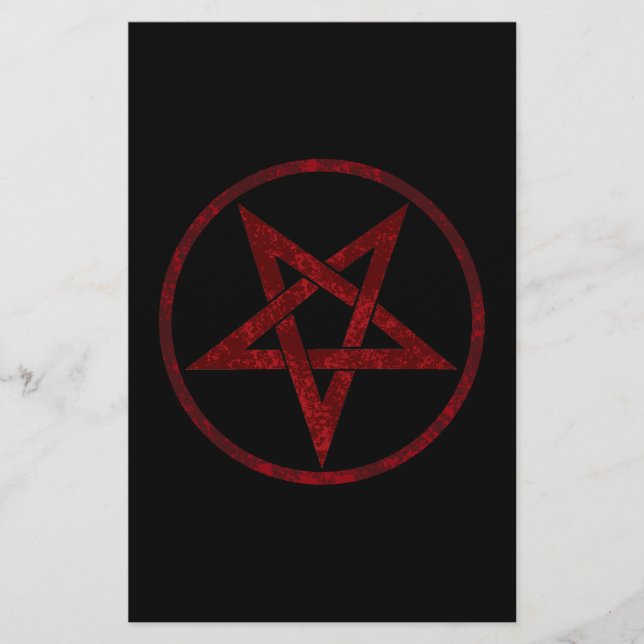 Red Devil Pentagram Briefpapier (Vorderseite)