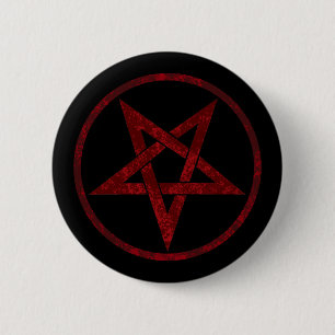 Red Devil Pentagram Button