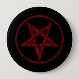 Red Devil Pentagram Button