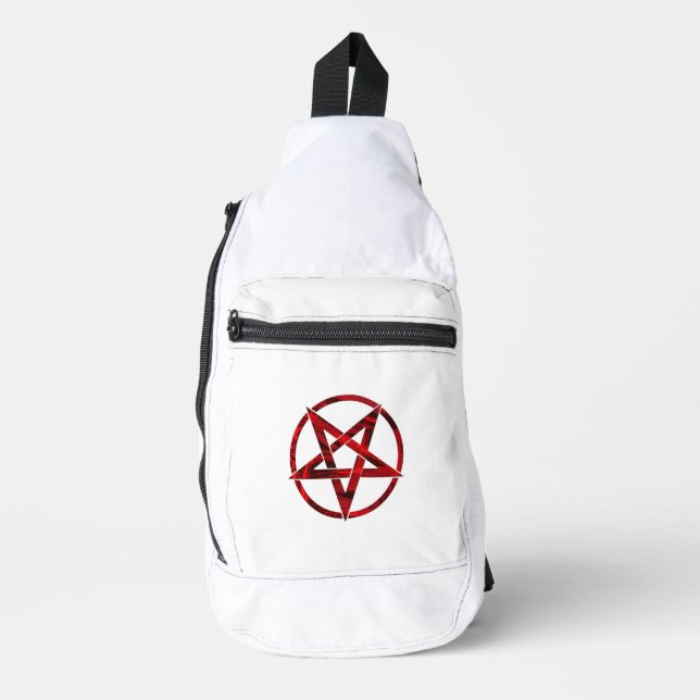 Red Devil Pentagram Crossbody Bag (Vorderseite)