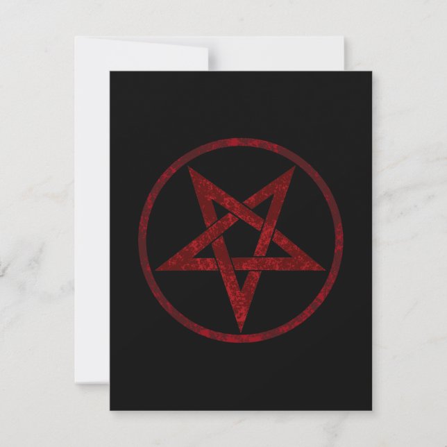 Red Devil Pentagram Dankeskarte (Vorderseite)