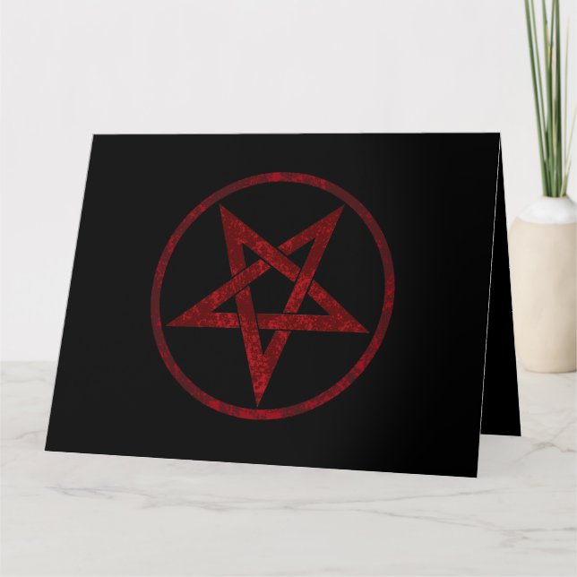 Red Devil Pentagram Dankeskarte (Vorderseite)