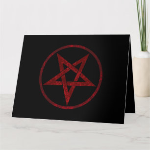 Red Devil Pentagram Dankeskarte