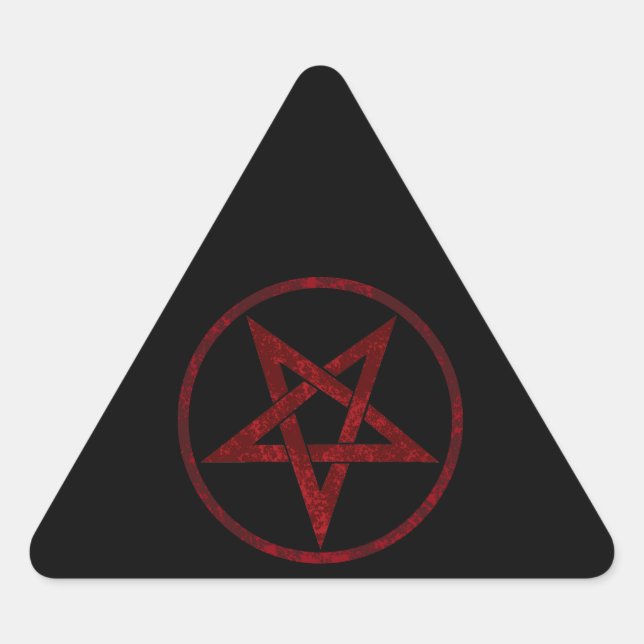Red Devil Pentagram Dreieckiger Aufkleber (Vorderseite)