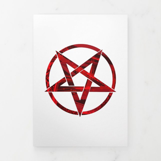 Red Devil Pentagram Dreifach Gefaltete Ankündigung (Cover)