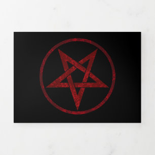 Red Devil Pentagram Dreifach-gefaltete Programmkarte