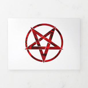 Red Devil Pentagram Dreifach Gefaltete Urlaubskarte