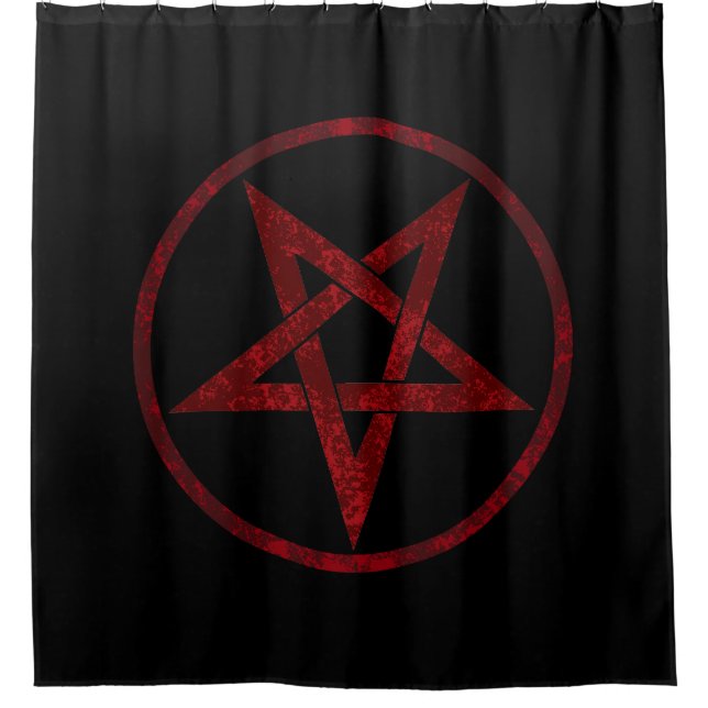 Red Devil Pentagram Duschvorhang (Vorderseite)