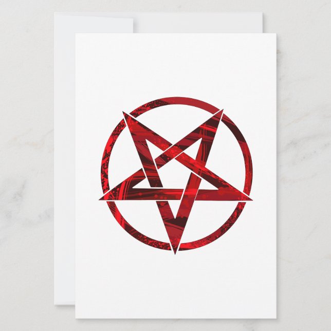 Red Devil Pentagram Einladung (Vorderseite)
