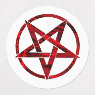 Red Devil Pentagram Etiketten