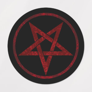 Red Devil Pentagram Etiketten