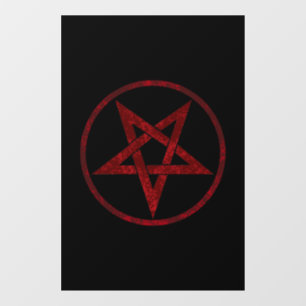 Red Devil Pentagram Fensteraufkleber