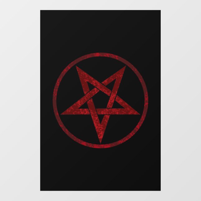 Red Devil Pentagram Fensteraufkleber (Blatt)