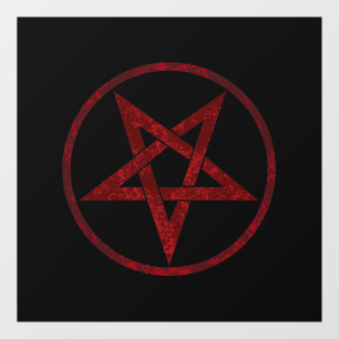 Red Devil Pentagram Fensteraufkleber
