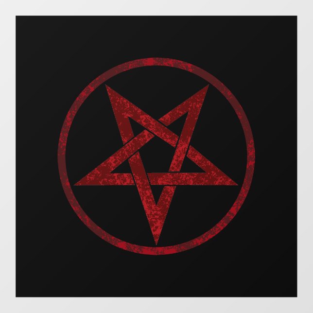 Red Devil Pentagram Fensteraufkleber (Blatt)
