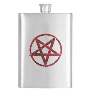 Red Devil Pentagram Flachmann