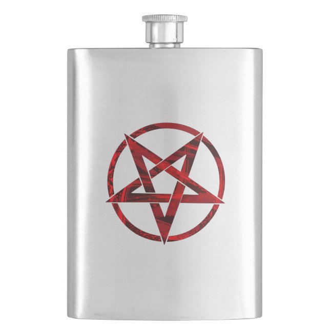 Red Devil Pentagram Flachmann (Vorderseite)
