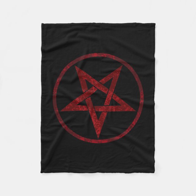 Red Devil Pentagram Fleecedecke (Vorderseite)