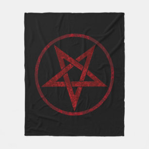 Red Devil Pentagram Fleecedecke