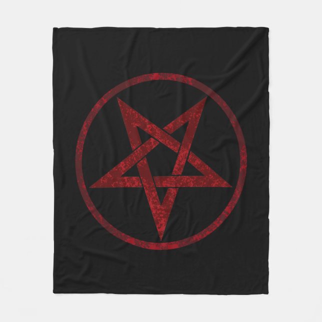 Red Devil Pentagram Fleecedecke (Vorderseite)