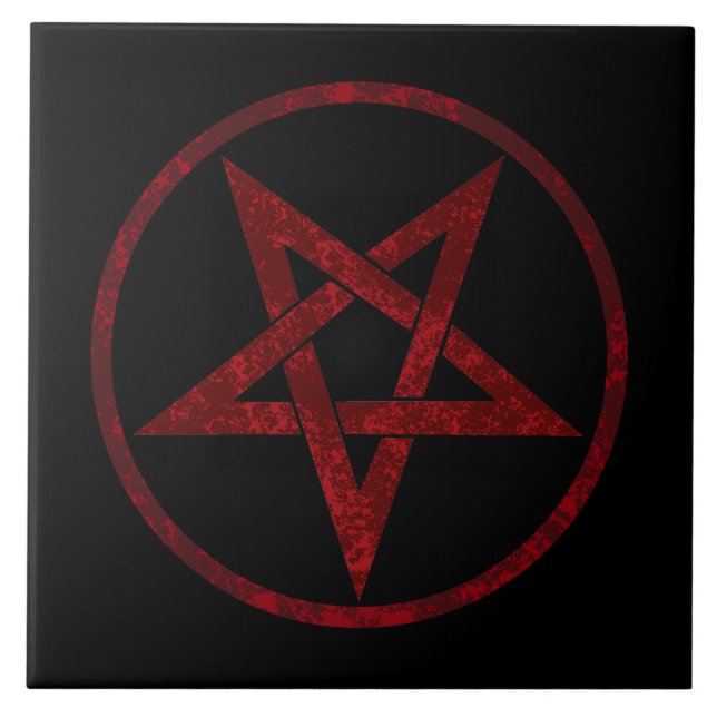Red Devil Pentagram Fliese (Vorderseite)