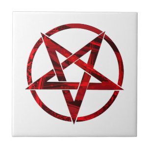 Red Devil Pentagram Fliese