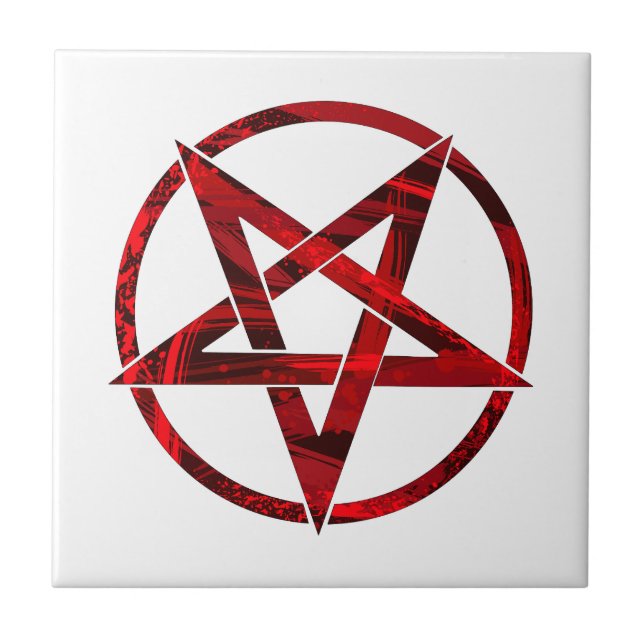 Red Devil Pentagram Fliese (Vorderseite)