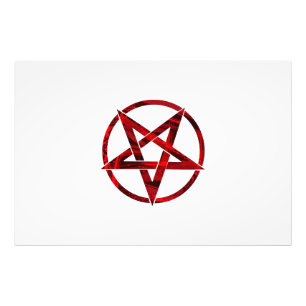 Red Devil Pentagram Fotodruck