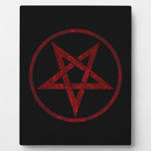Red Devil Pentagram Fotoplatte