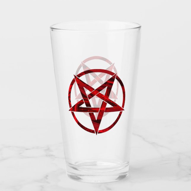 Red Devil Pentagram Glas (Vorderseite)