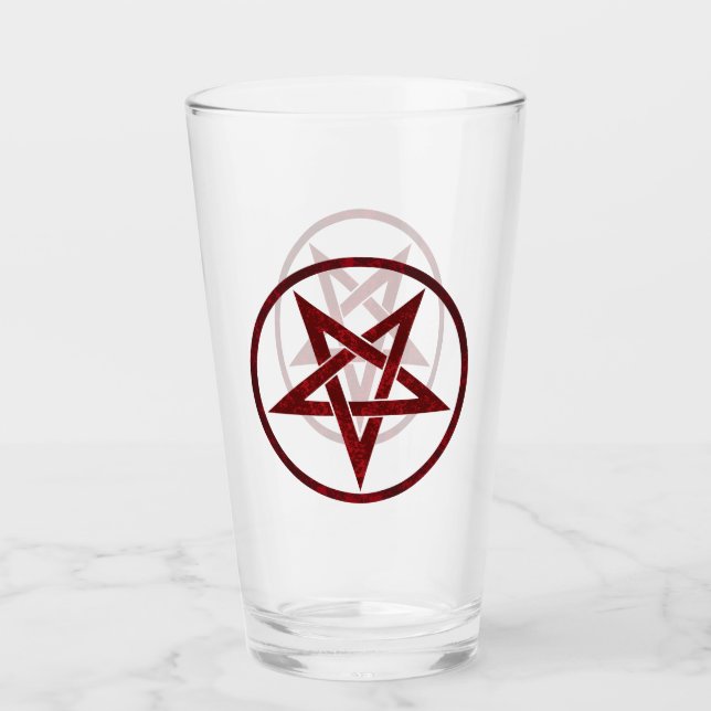 Red Devil Pentagram Glas (Vorderseite)