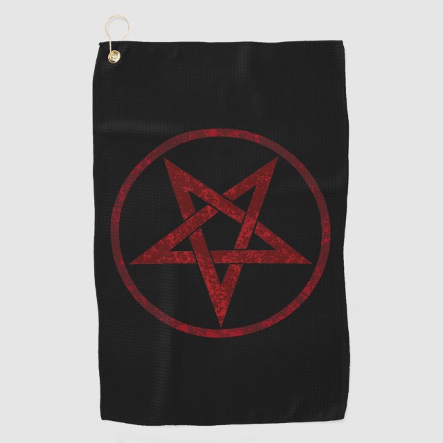 Red Devil Pentagram Golfhandtuch (Vorderseite)