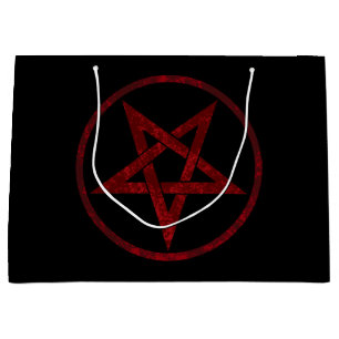 Red Devil Pentagram Große Geschenktüte