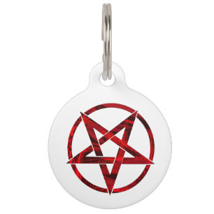 Red Devil Pentagram Haustiermarke