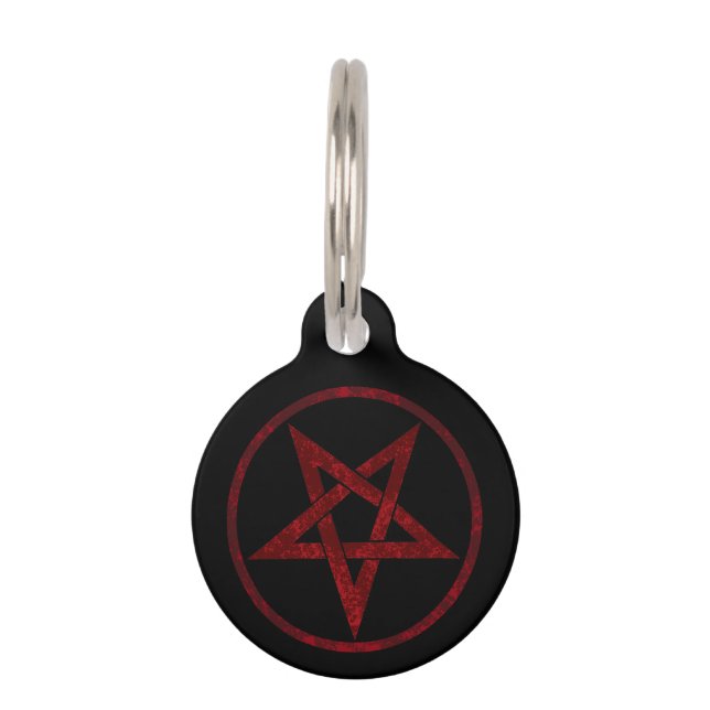 Red Devil Pentagram Haustiermarke (Vorderseite)