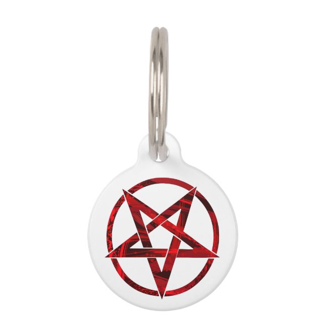 Red Devil Pentagram Haustiermarke (Vorderseite)