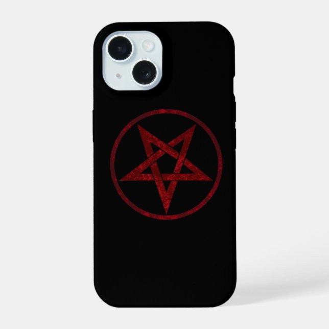Red Devil Pentagram iPhone 15 Hülle (Rückseite)