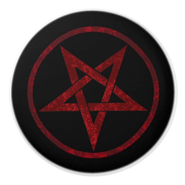 Red Devil Pentagram Keramikknauf (Vorderseite)