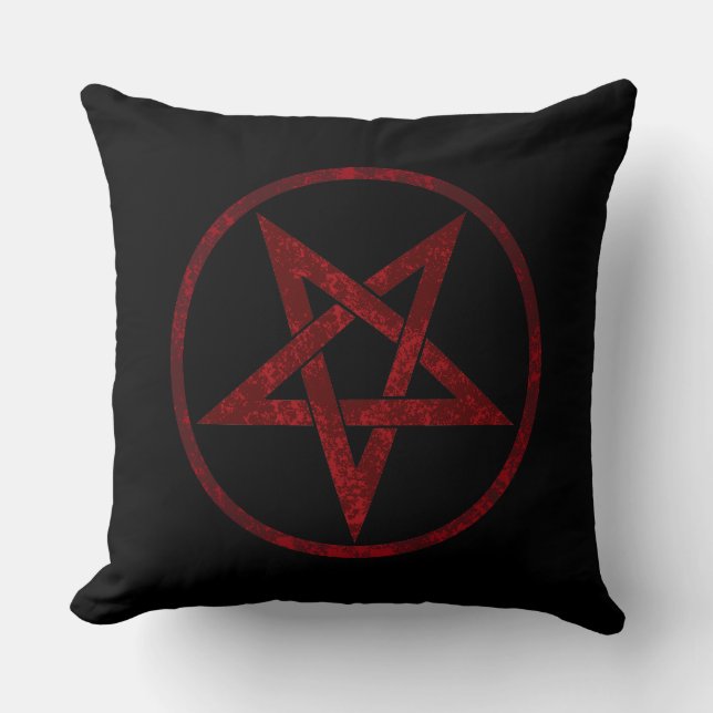 Red Devil Pentagram Kissen (Vorderseite)