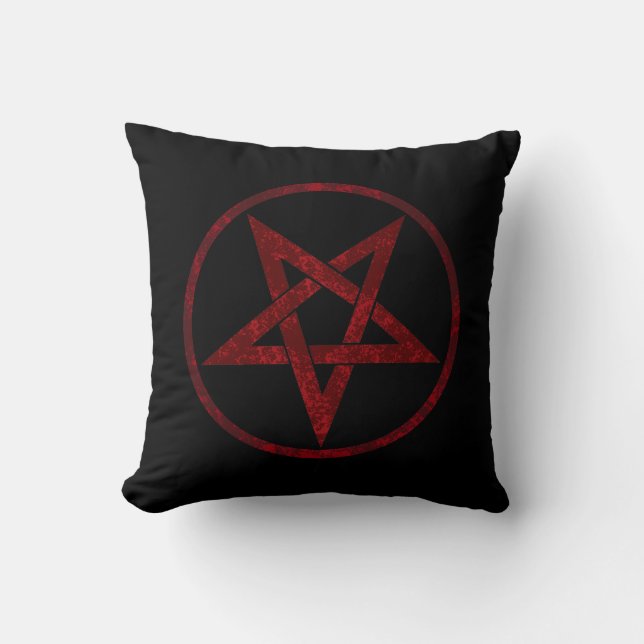 Red Devil Pentagram Kissen (Vorderseite)