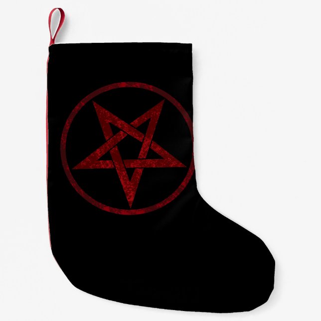Red Devil Pentagram Kleiner Weihnachtsstrumpf (Vorderseite)