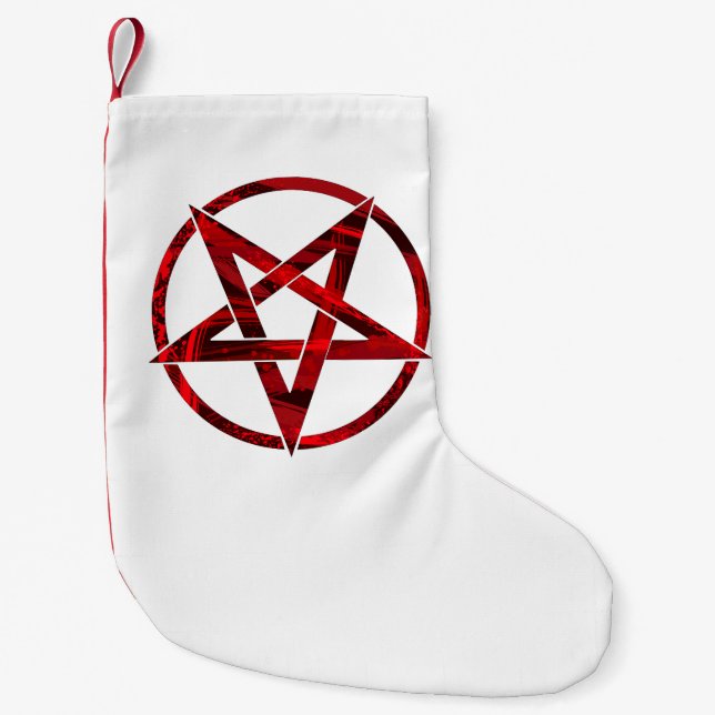 Red Devil Pentagram Kleiner Weihnachtsstrumpf (Vorderseite)