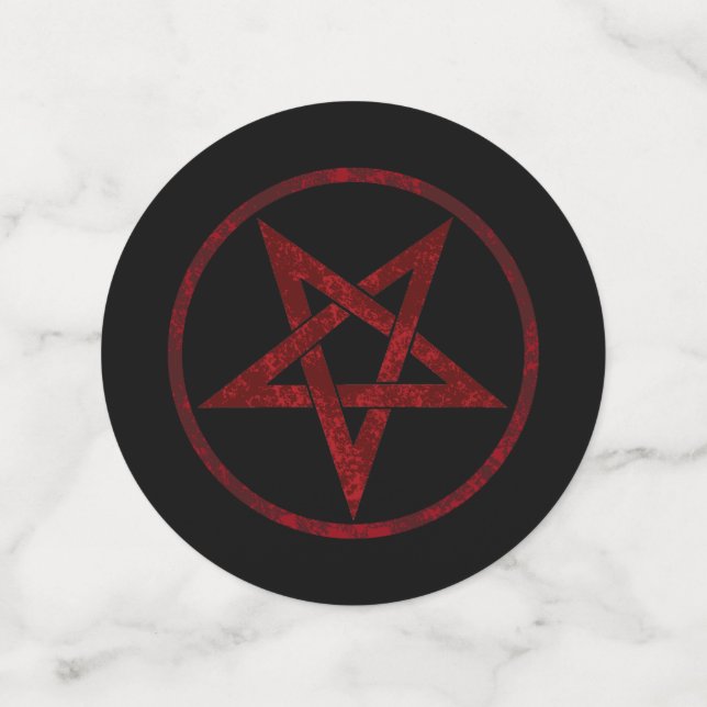 Red Devil Pentagram Konfetti (Mittel Vorderseite)