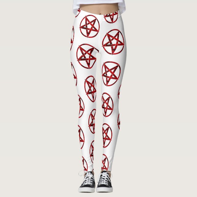 Red Devil Pentagram Leggings (Vorderseite)