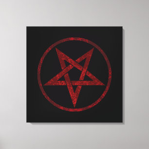Red Devil Pentagram Leinwanddruck